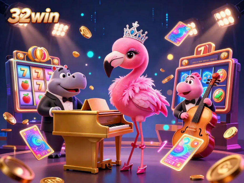 Engage in vibrant casino entertainment with the dynamic 32win scene featuring lively characters and rich gaming elements.