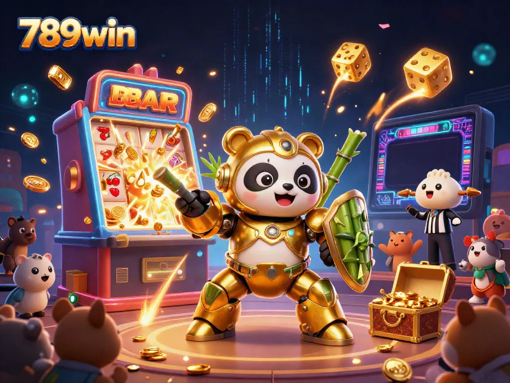 Experience the thrilling 789win clash as the golden panda battles in a vibrant, action-packed casino arena.