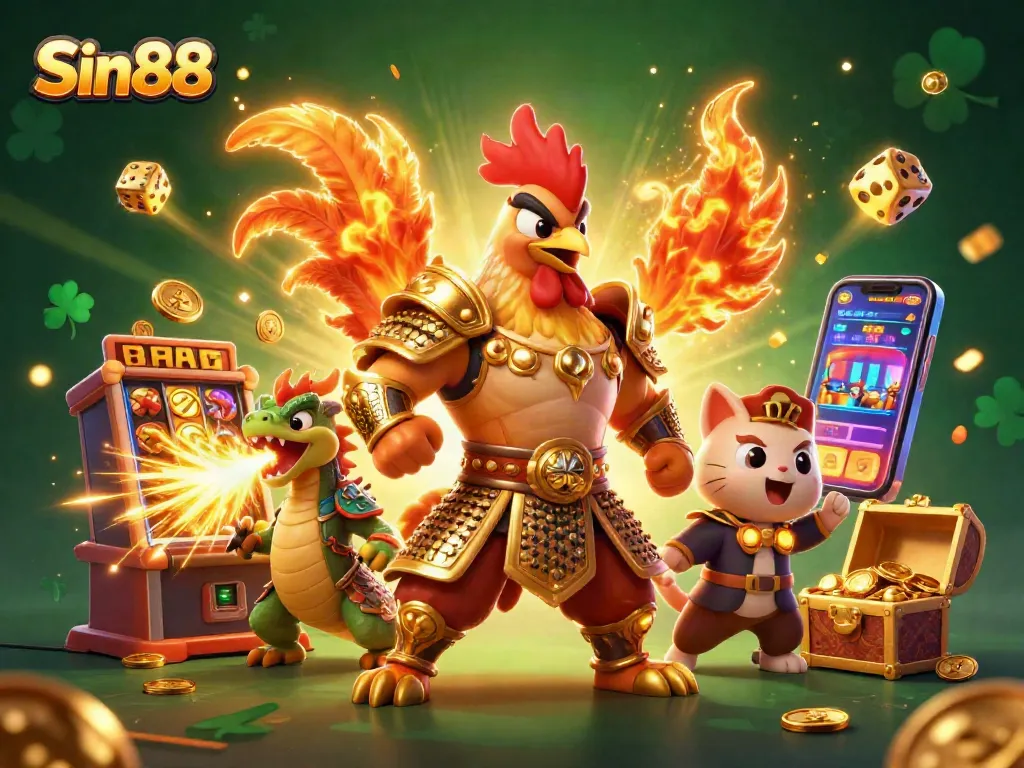 Experience the thrill of Sin88 with a vibrant casino scene showcasing gaming excitement and winning chances.