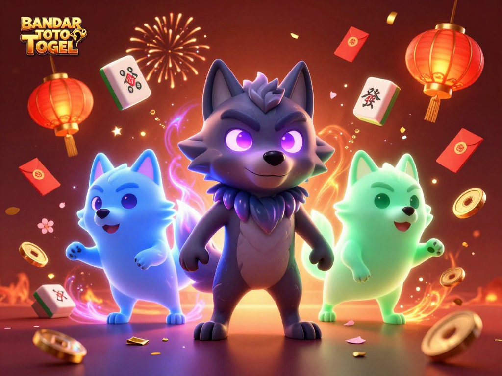 Engage with the mystique of BANDAR TOTO TOGEL while exploring animated wolf spirits and festive gaming elements.