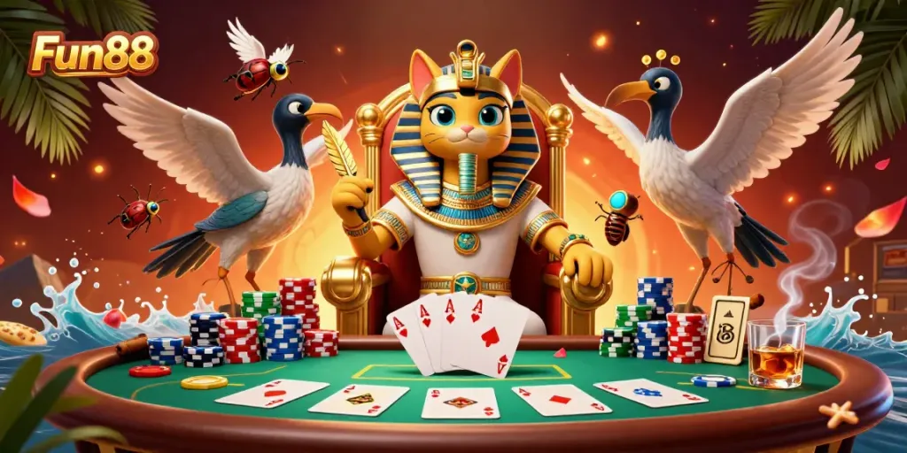 Experience Fun88's excitement at a vibrant 3D casino scene with rich game elements.