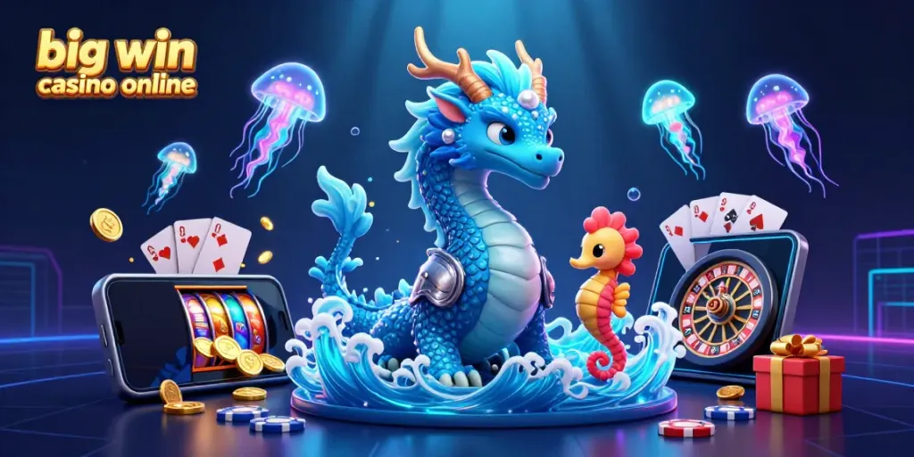 Win big at the big win casino online with vibrant 3D slot games and majestic aquatic characters.