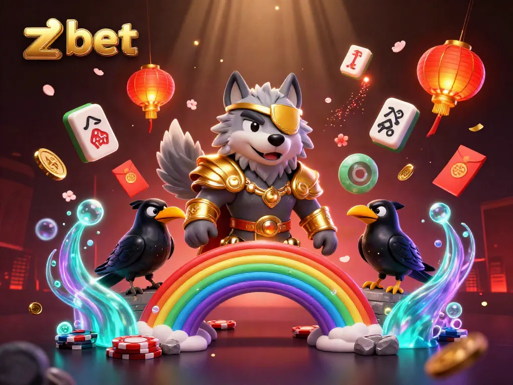 Zbet players engage in thrilling gaming excitement, surrounded by vivid symbols of fortune and camaraderie.