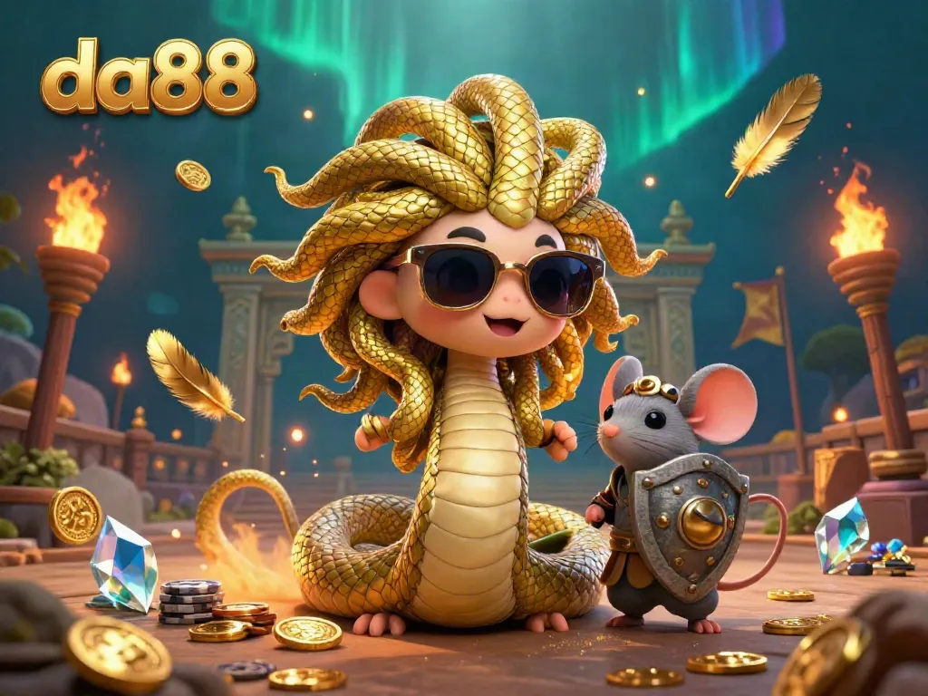 Engage in thrilling gaming at da88 with animated characters in a richly detailed casino environment.
