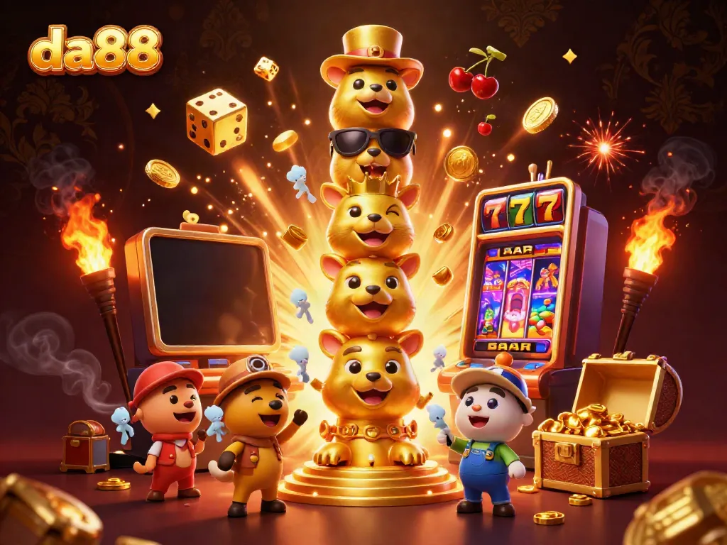 Experience the excitement at da88 casino with an explosive jackpot and vibrant games in a rich 3D scene.