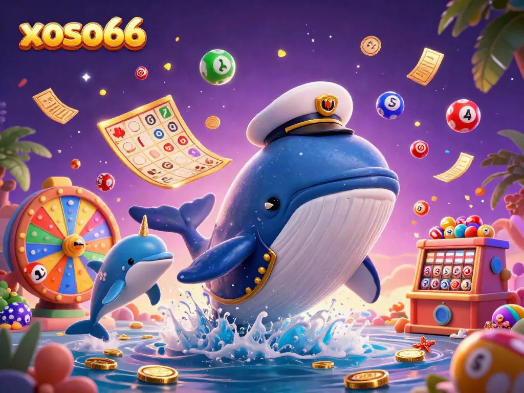 Engage with xoso66 as a whale and narwhal bring playful casino action, enhanced by colorful lottery elements.
